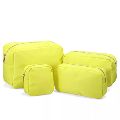 Bolsa de cosméticos de nailon de color sólido para ropa sucia portátil
