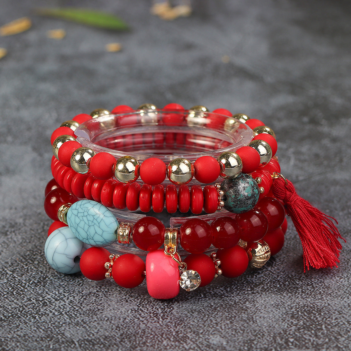 Conjunto de pulseras de cuentas bohemias unisex