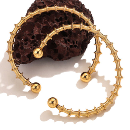 Women Bohemian Titanium Steel Spring Adjustable Bracelet