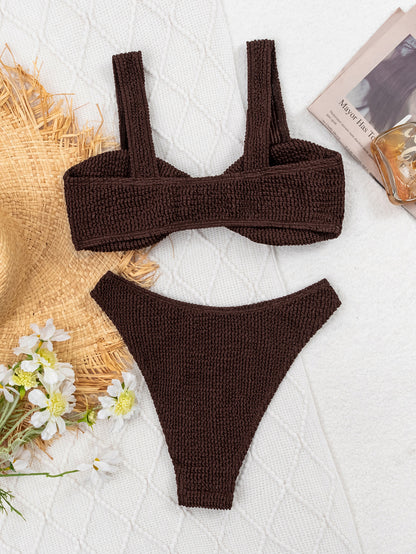 Bikini sexy de couleur unie pour femme
