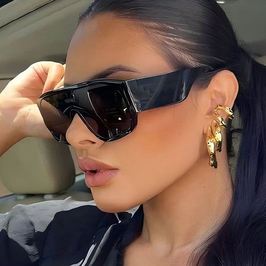 Fashion Outdoor Large Frame One-Body Lens Sunglasses