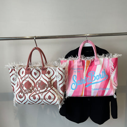 Fashion Tassel Large Capacity Canvas Beach Bag
