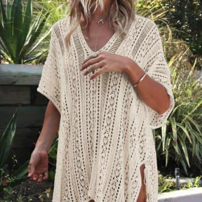 Traje de baño de punto holgado informal para mujer