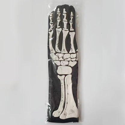 Halloween Print Skull Gloves Prom Party Props