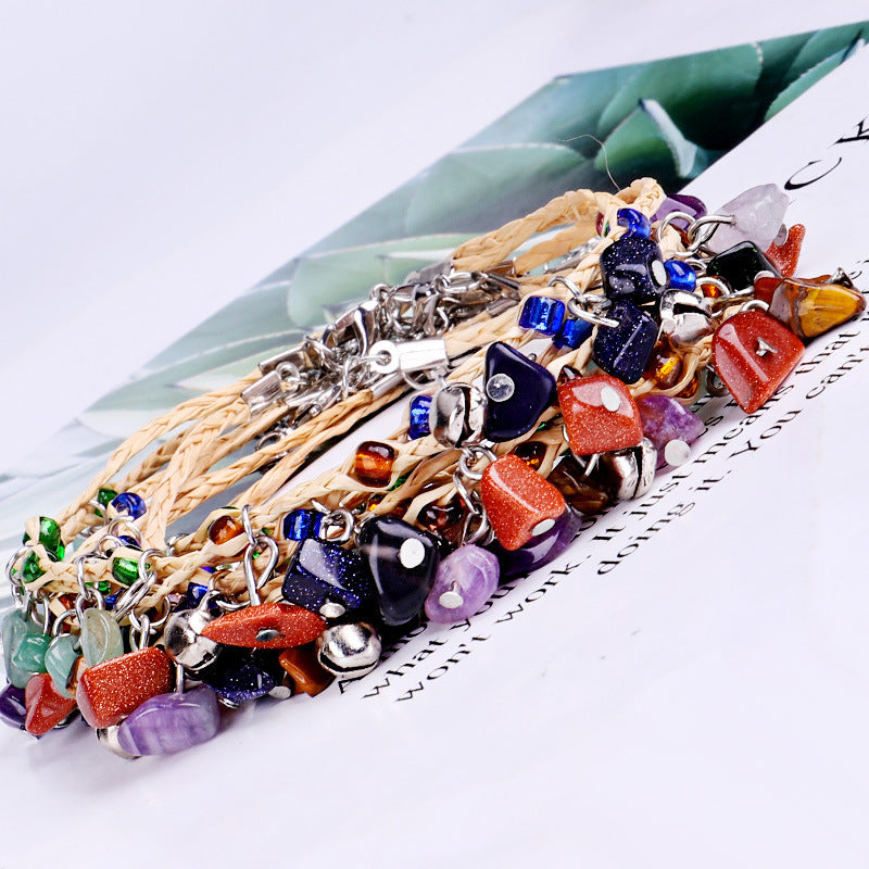 Tobillera Bohemia con Piedras Irregulares para Mujer
