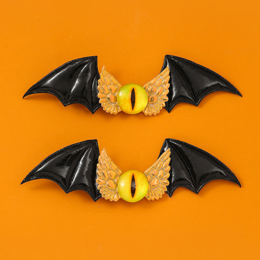 Gothic Dark Halloween Bat Wings Spider Hair Clip
