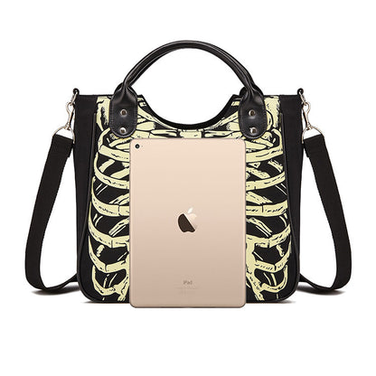 Bolso de hombro con calavera luminosa de Halloween para mujer