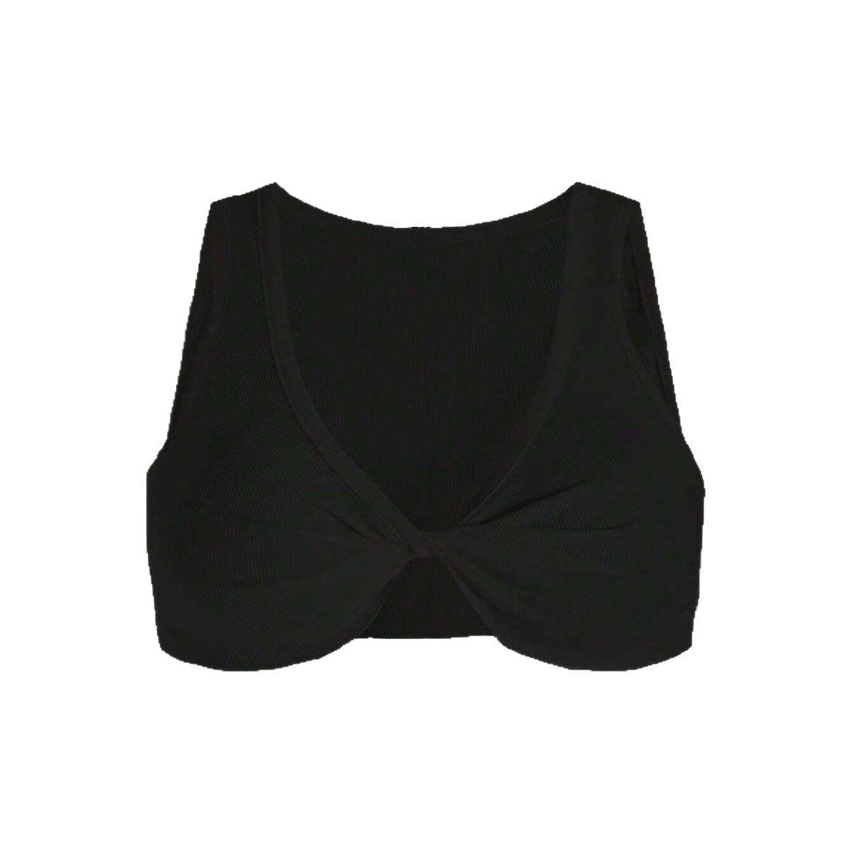Women Sexy Solid Color Knotted Crop Top - Polyester Slim Fit