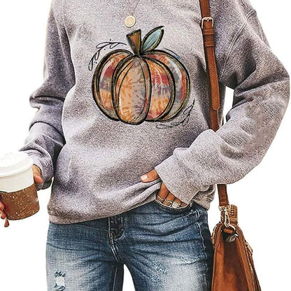 Sudadera con estampado de calabaza fantasma de Halloween para mujer