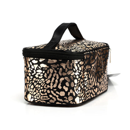 Bolsa de cosméticos impermeable con estampado de leopardo