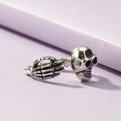 Anillo vintage de calavera exagerada de Halloween para mujer