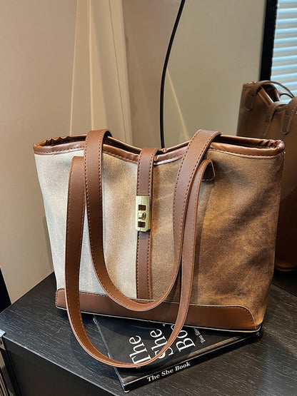 Bolso de mano informal de moda para mujer con colores contrastantes