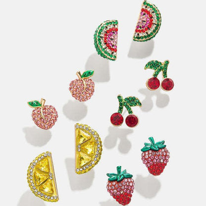 Women Fashion Rhinestone Fruit Earrings Geometric Trendy Jewelry