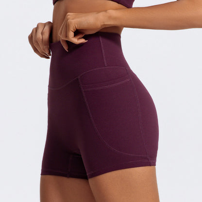 Short de yoga décontracté et respirant pour femme, couleur unie, à séchage rapide