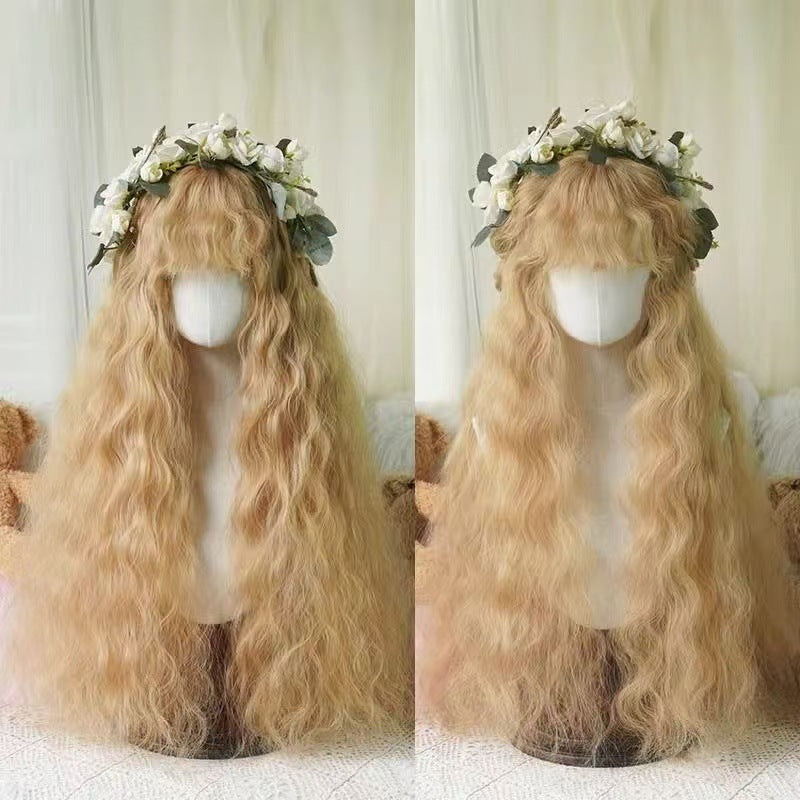 Women Lolita Mori Pastoral Long Curly Wig