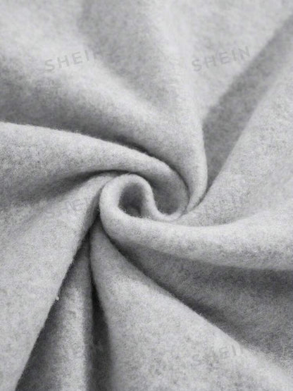 Sweat à capuche ample et décontracté pour femme avec imprimé lettres