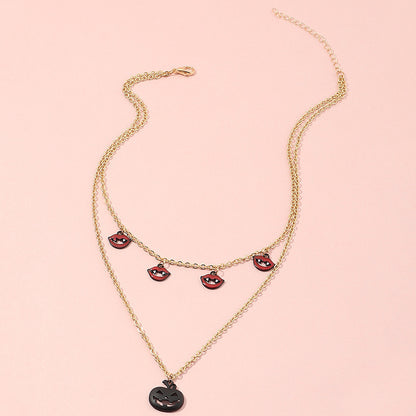 Halloween Women Fashion Vampire Mouth Necklace