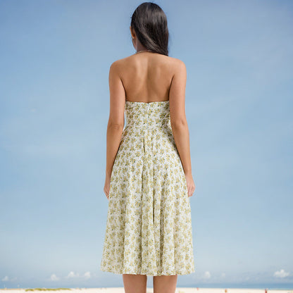 Robe dos nu à imprimé floral pour femme