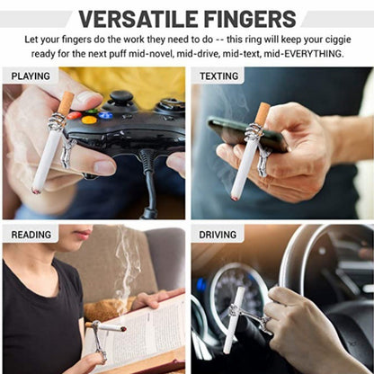 Soporte para anillo de fumar con forma de hueso de mano de esqueleto de Halloween
