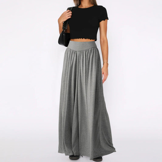 Women Fashion Casual High Waist Wide Leg Pants