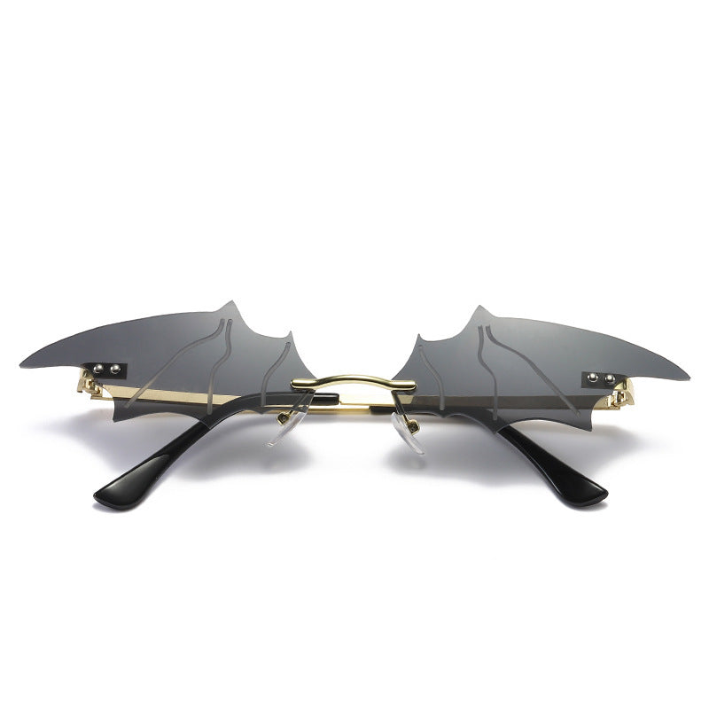 Gafas de sol de murciélago sin marco de moda para Halloween