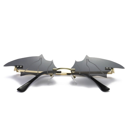 Gafas de sol de murciélago sin marco de moda para Halloween