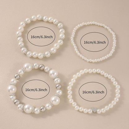 Conjunto de pulseras de perlas de amor de moda para mujer