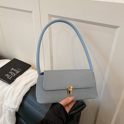 Sac à bandoulière décontracté couleur unie pour femme - Sac sous les bras en PU