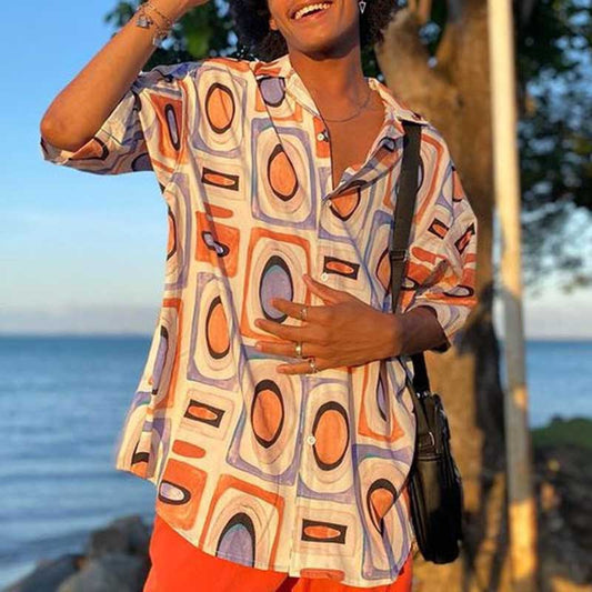 Camisa de manga corta a cuadros para hombre, estilo informal y vacacional, mezcla de algodón