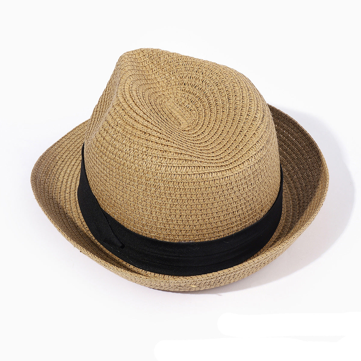 Sombrero de sol informal para mujer con material de paja y ala ancha
