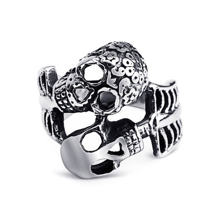 Halloween Women Gothic Vintage Antique Skull Ring