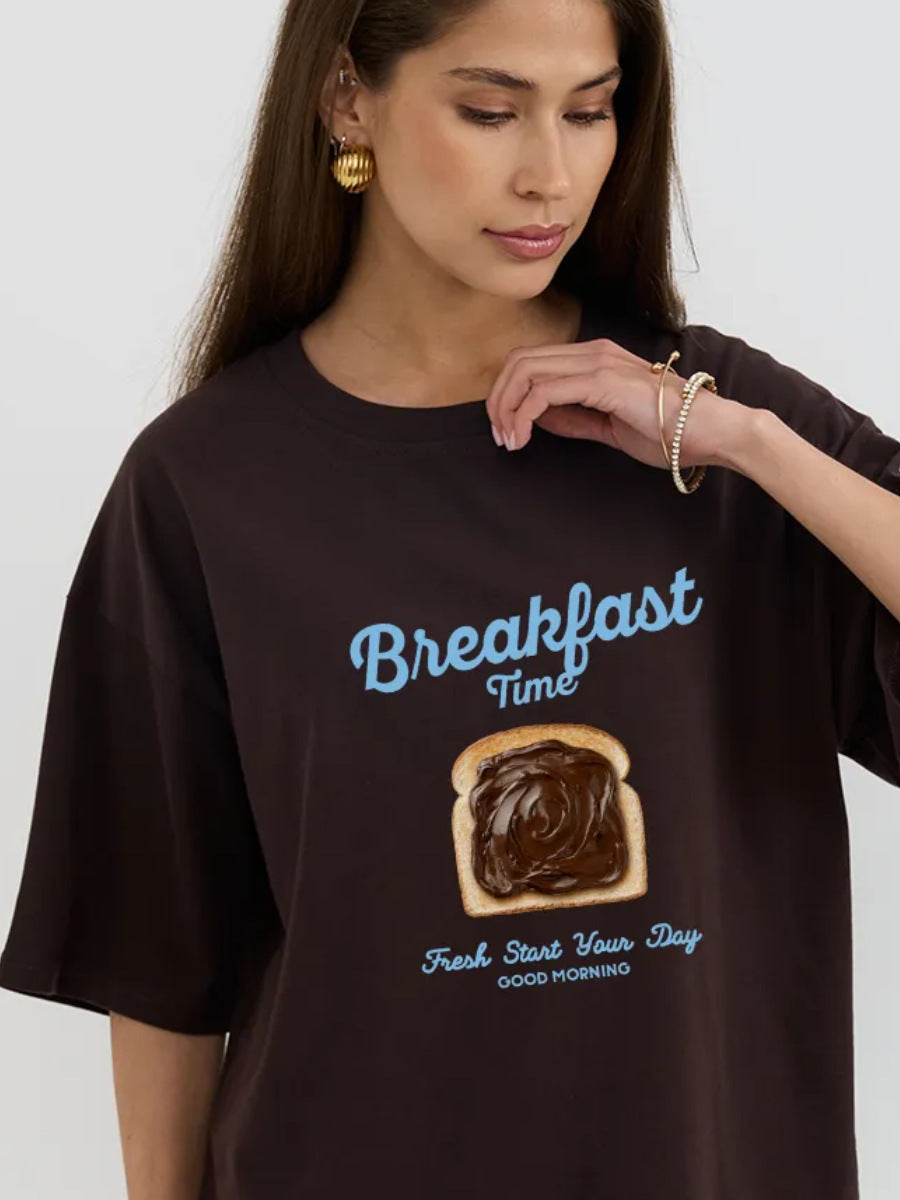 Women Casual Printed Cotton Short-Sleeve T-Shirt