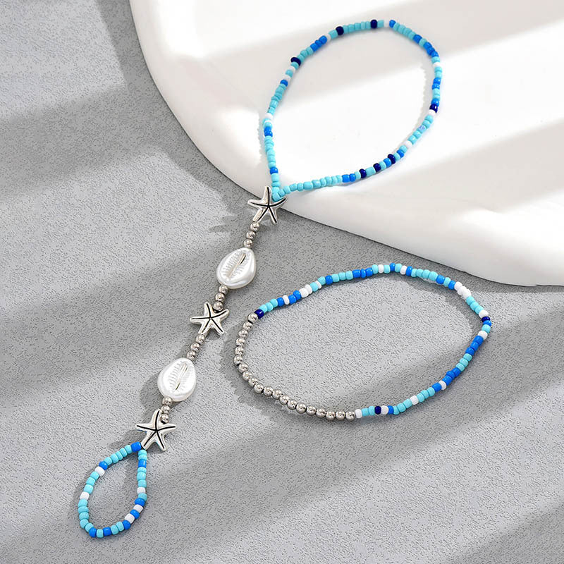 Bohemian Beaded Geometric Shell Jewelry Set
