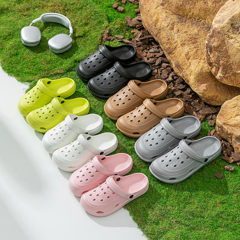 Zapatos casuales de moda para mujer, de color sólido, antideslizantes y con agujeros.