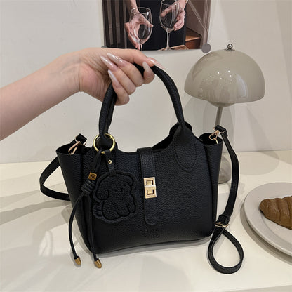 Fashionable Solid Color Large Capacity Shoulder Bag