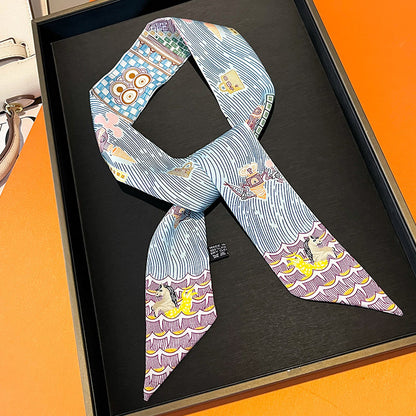Bufanda de lazo con estampado geométrico a la moda para mujer