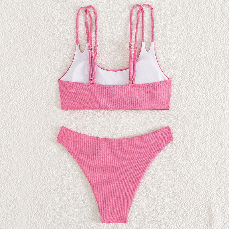 Women Fashion Sexy Solid Color Bikini Swimsuit