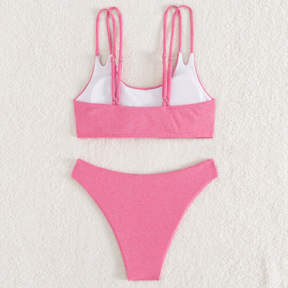 Women Fashion Sexy Solid Color Bikini Swimsuit