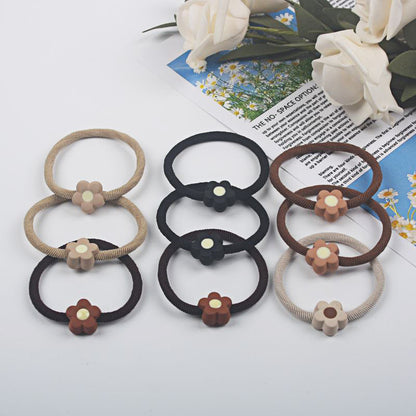 Women Fashion Solid Color High Elastic Rubber Hair Ring