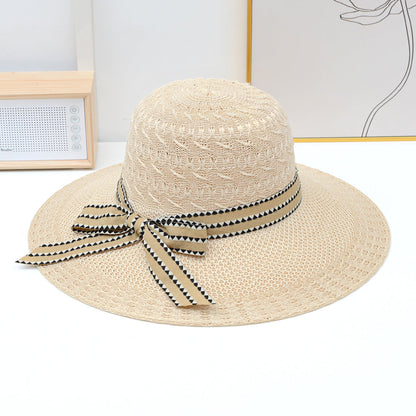 Sombrero de sol tejido para mujer: beige, rojo cuero, café claro y naranja