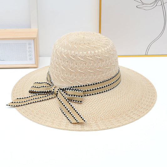 Sombrero de sol tejido para mujer: beige, rojo cuero, café claro y naranja