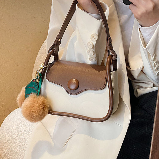Simple Women Color Blocking Shoulder Bag