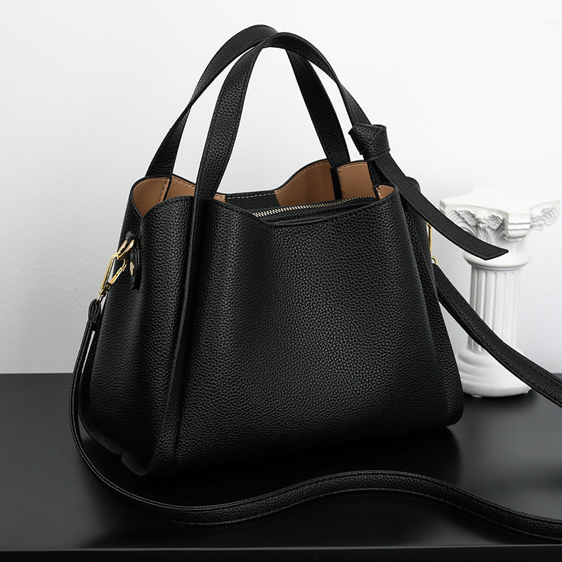 Soft Pu Leather Women Tote Bag with Horizontal Shape
