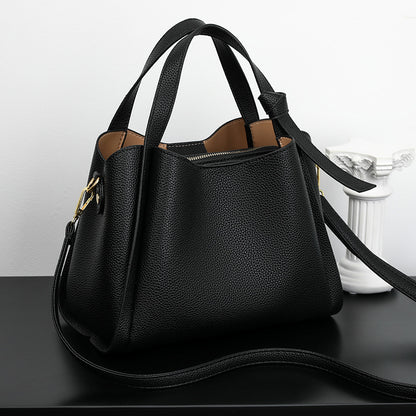 Soft Pu Leather Women Tote Bag with Horizontal Shape