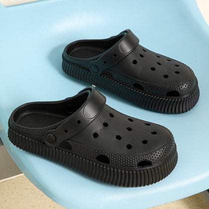 Pantuflas informales antideslizantes de suela gruesa a la moda para mujer