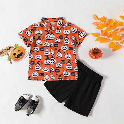 Conjunto de pantalones cortos casuales con estampado de dibujos animados para niños pequeños