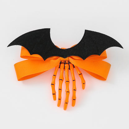 Pince à cheveux vintage amusante pour femme, motif fantôme, chauve-souris, nœud, Halloween