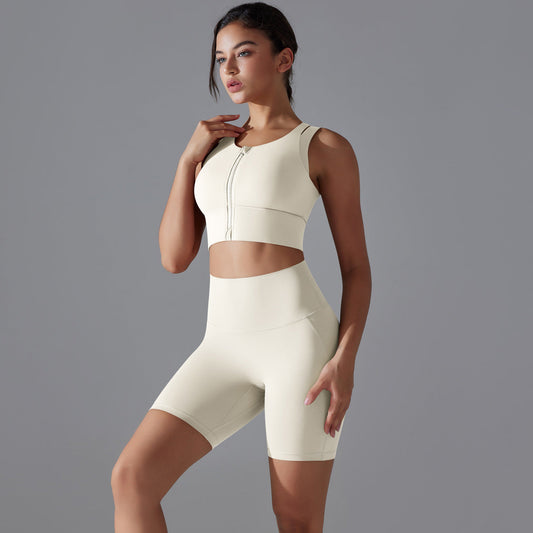 Women Yoga Solid Color Sports Two-Piece Set