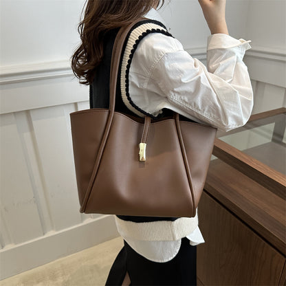 Sac fourre-tout décontracté de grande capacité pour femme, couleur unie