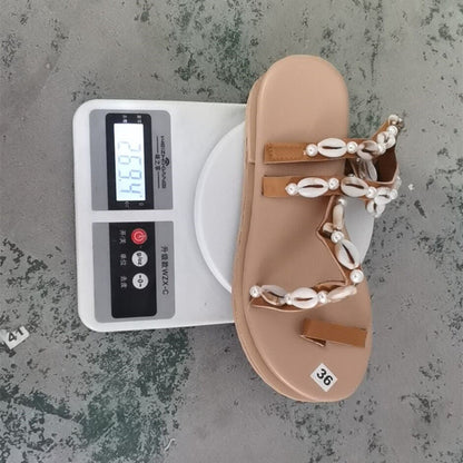 Sandales coquillages pour femmes, style bohème, décontractées, pour l'été et les vacances